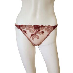 Vintage Verde Veronica Embroidered Beaded Thong